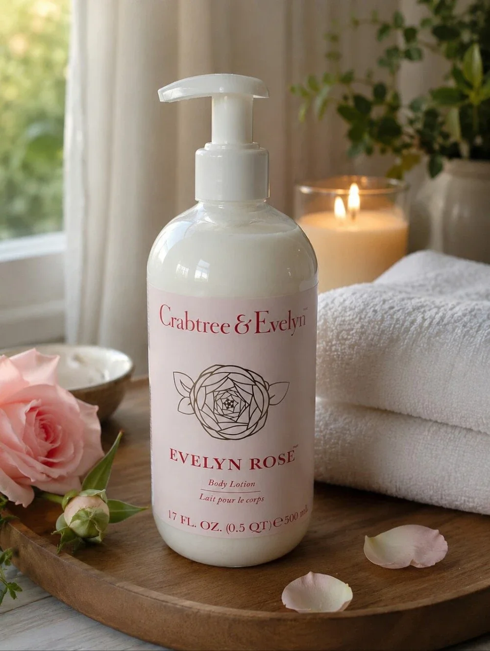 Crabtree & Evelyn Evelyn Rose Body Lotion - Pale Pink